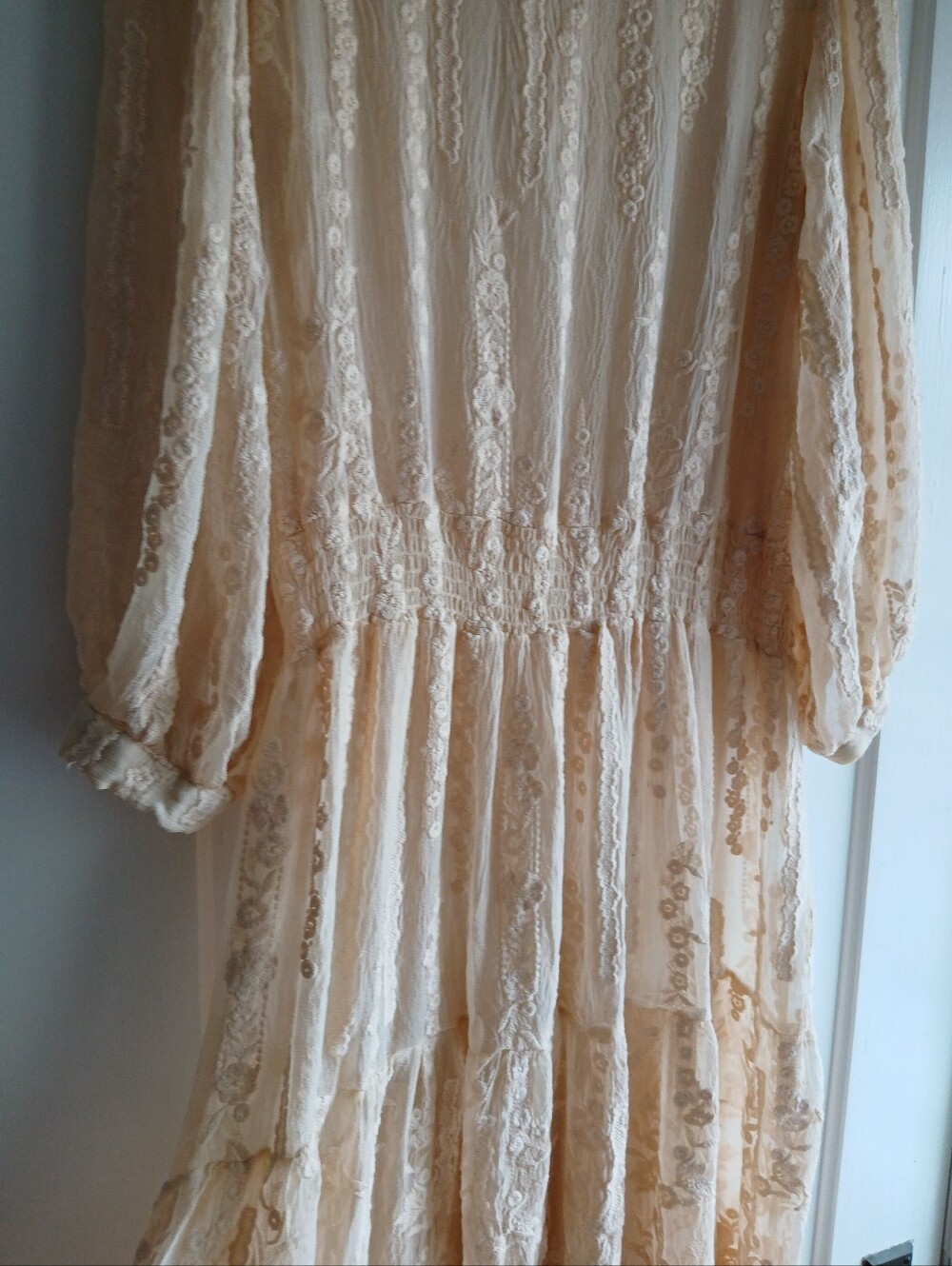 Sundance Silk Floral Embroidered Overlay Dress - Picture 4 of 10